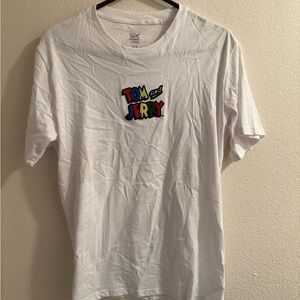 White TOM AND JERRY Official Licensed Graphic Shirt Small